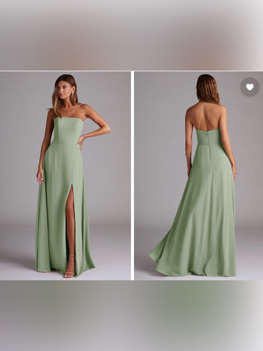 Azazie Wren Dusty Sage A-Line Side Slit Chiffon Convertible Dress